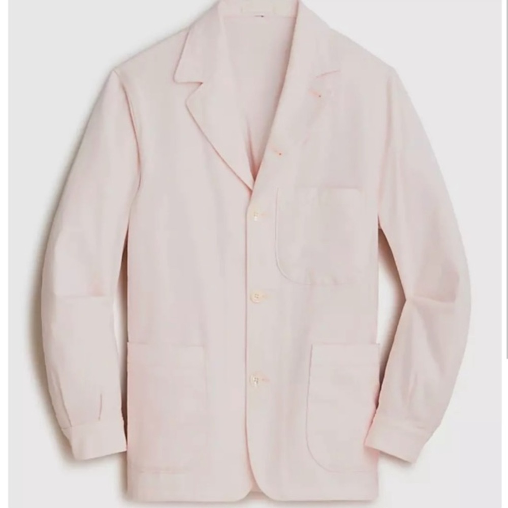 J.Crew Wallace & Barnes Chore Blazer Light Pink Cotton 36R Resortwear Preppy NWT